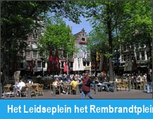 Het Leidseplein het Rembrandtplein en het Waterlooplein